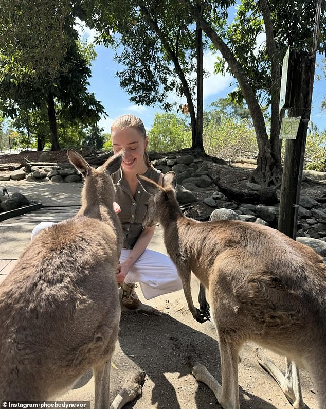 Before stepping in front of the camera, Phoebe took some time out in Queensland to get up close and personal with native wildlife at Silky Oaks Lodge.