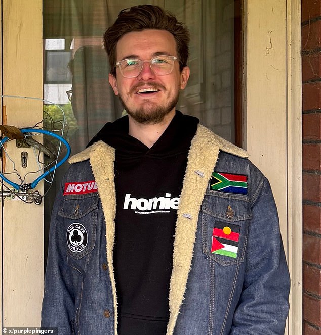 Controversial left-wing influencer Jordan van den Berg (pictured) said he was 