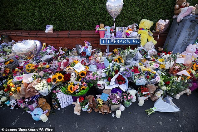 Floral tributes left near the scene of the tragedy in Southport