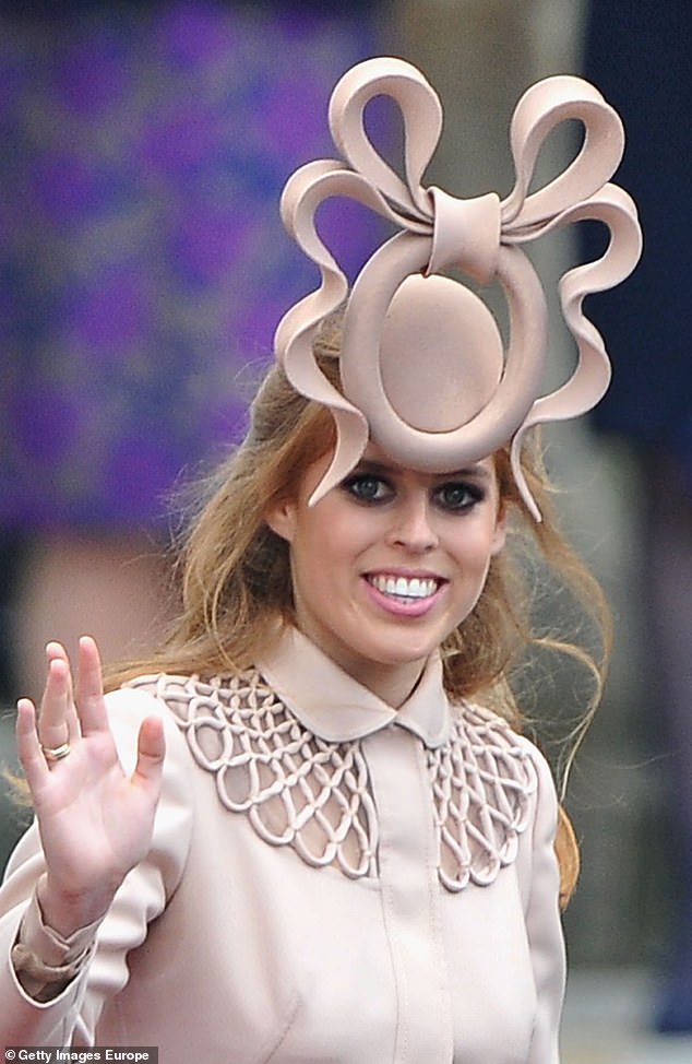 Bryony tips her hat to Princess Beatrice, who wears whatever she wants (shown here in a striking hat at Prince William's wedding in 2011).