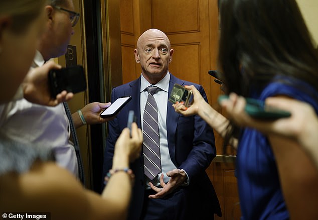 Sky high: Arizona Sen. Mark Kelly has been to space four times and could help Harris in the Sun Belt