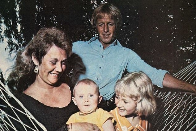 Jake Hogan's grandparents, Noelene Hogan and Paul Hogan, with two of their five children in the early days of Hogan's fame.