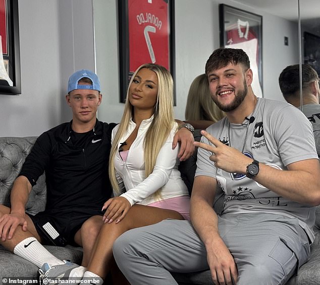 Tasha is pictured alongside her boyfriend, Marko Vituk (left), and a friend. The pair appeared together on The Bro'Cast Podcast, where Tasha said she never expected 