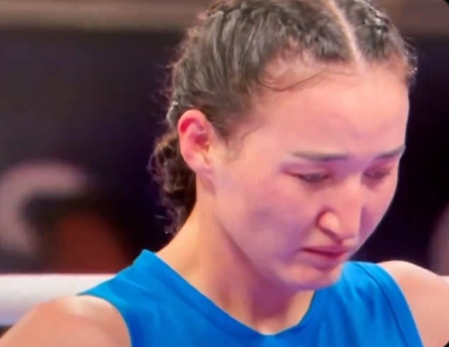 Turdibekova was left in tears after losing to the boxer, who failed a gender eligibility test for last year's Women's World Boxing Championships.