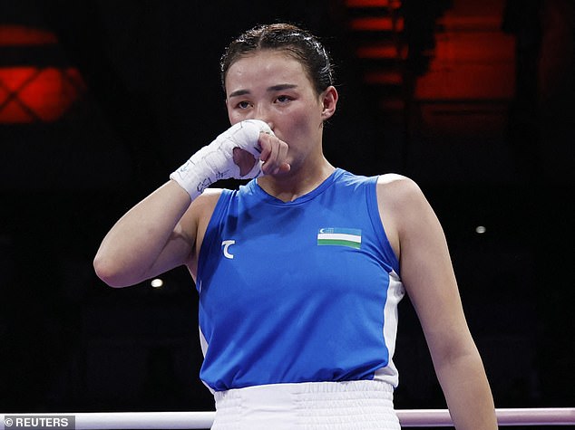 Turdibekova was clearly shaken after losing her first round bout at the Olympics.