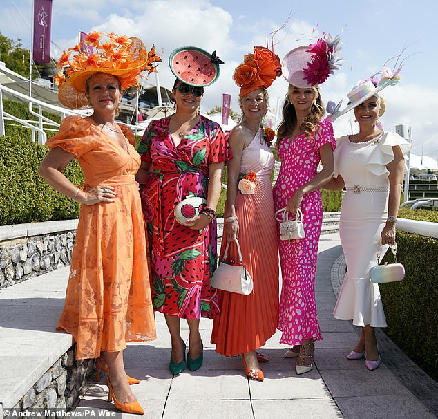 The photos showed some women dressed in all-floral themed outfits and others in bright pink ensembles and some hats that truly defied gravity.