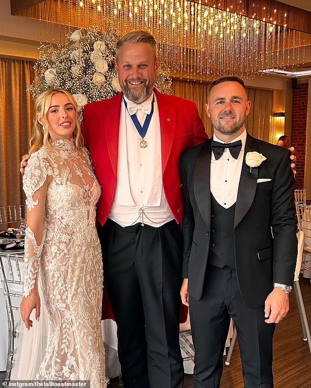 The bride and groom (pictured right) welcomed guests to celebrate their nuptials at Merrydale Manor in Over Peover.