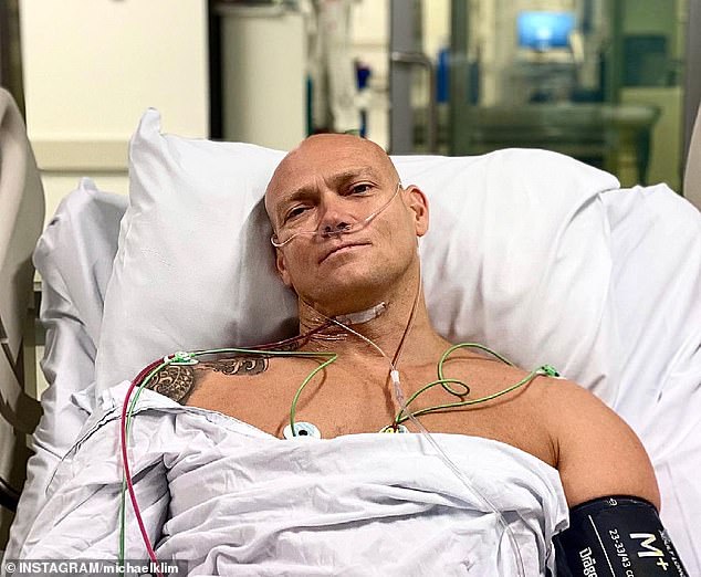 The 46-year-old swimming legend was diagnosed with the neurological disorder chronic inflammatory demyelinating polyneuropathy (CIDP) in 2020 (pictured above in hospital).