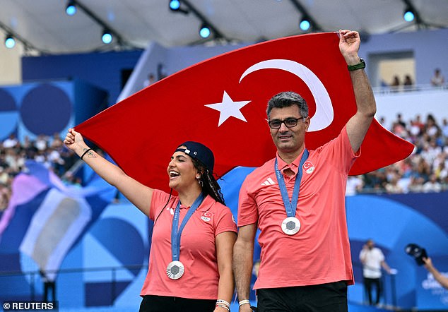 The 52-year-old athlete participated in his fifth Olympic Games with his shooting partner Sevval Ilayd Tarhan.