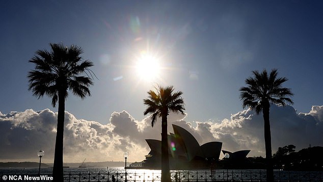 Sydney (pictured) is expected to have a mostly sunny weekend with a high of 19°C on Saturday and Sunday.