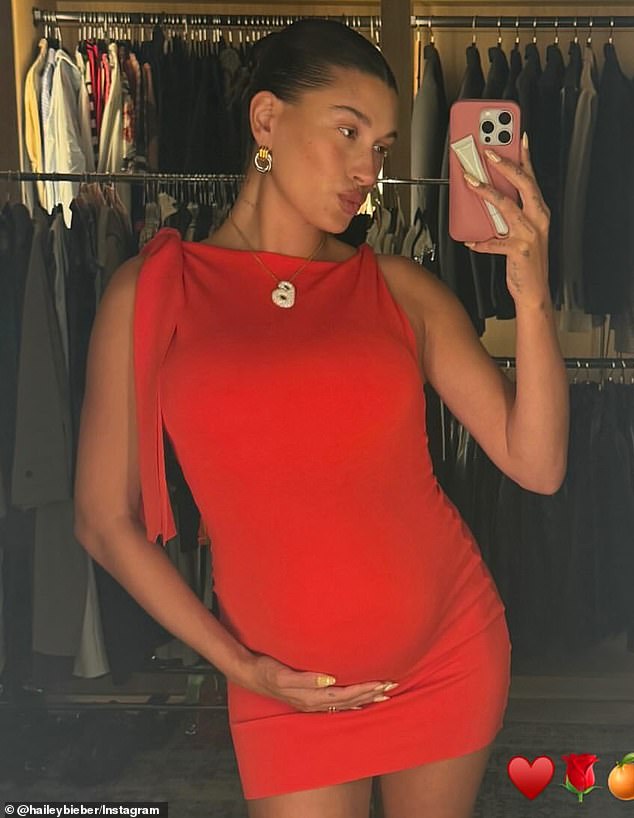 The 27-year-old founder of Rhode Skincare looked incredible as she posed in a sleeveless, fitted red mini dress on her Instagram Story.