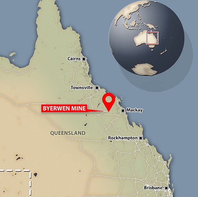 The Byerwen mine is located at Suttor, approximately 200 km west of Mackay in Queensland's Bowen Basin. Illustrated map