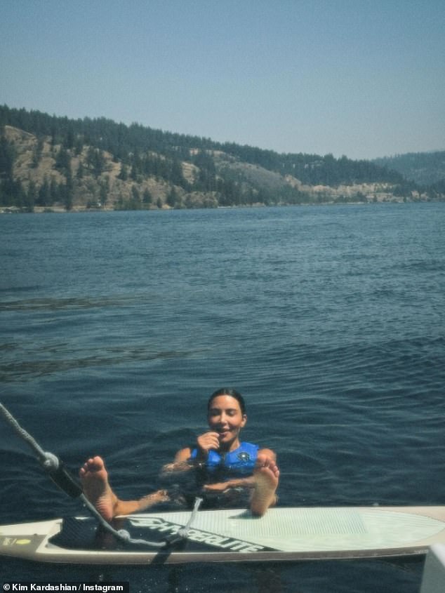 On Friday, the 43-year-old reality TV personality took to Instagram to share a series of photos of herself and her family vacationing at Lake Coeur d'Alene in Idaho.