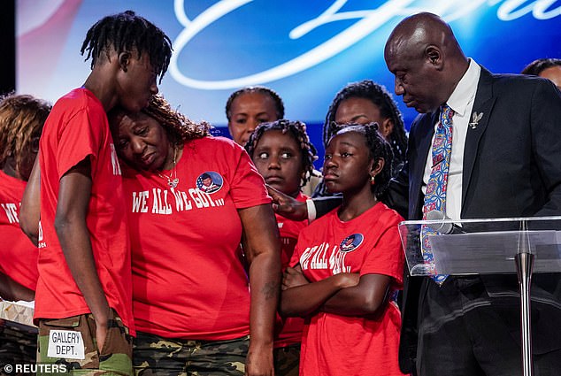 The grieving mother shared that she and her 10-year-old daughter, Harmoni, turned to Andre (pictured left) for support following the death of her eldest son.