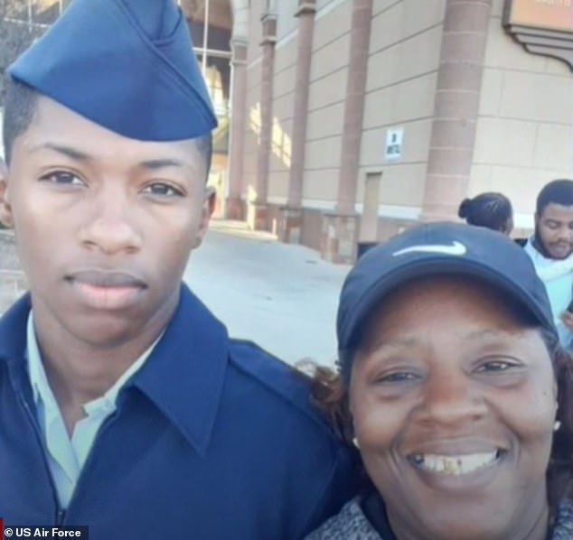 The mother posed with her son, who was tragically taken from her.