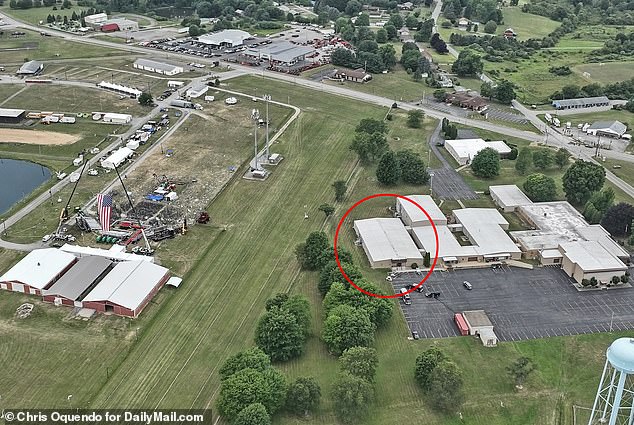 The rooftop from where the shooter fired at the stage, just 150 meters away