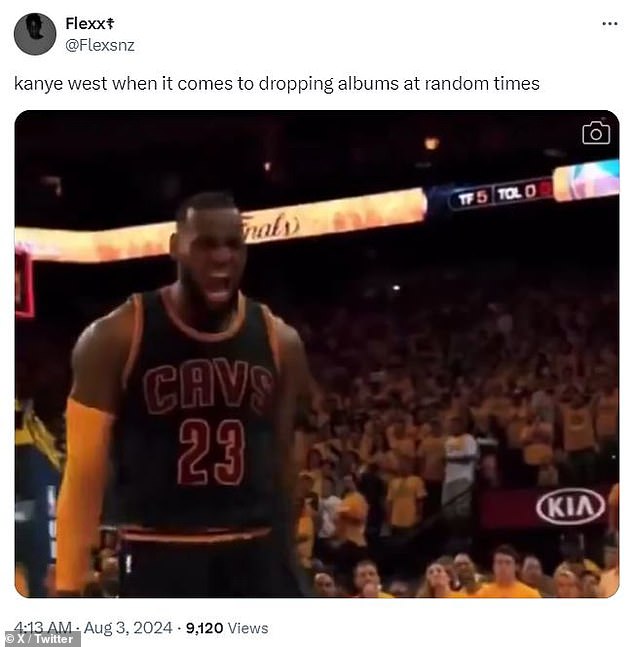 Another fan used a highlight video of a LeBron James dunk and added: 