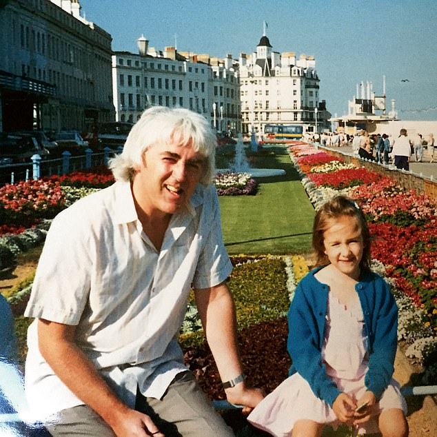 With Dad in Eastbourne, mid 80s