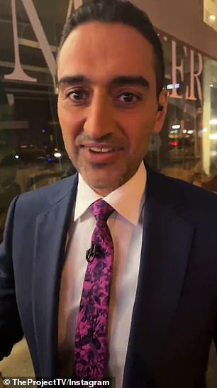 On Wednesday, viewers at home were left bewildered at 6.49pm when the news programme hosted by Waleed Aly, Sarah Harris and Sam Taunton suddenly disappeared from screens during the ad break. Pictured: Presenter Waleed Aly