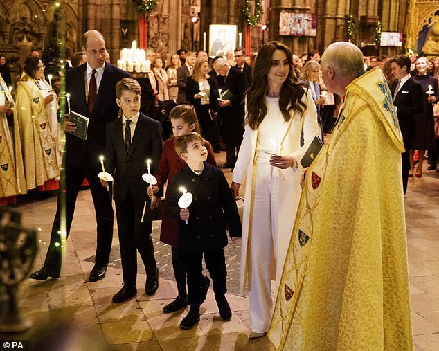 The Waleses attended a carol service at Westminster Abbey last December