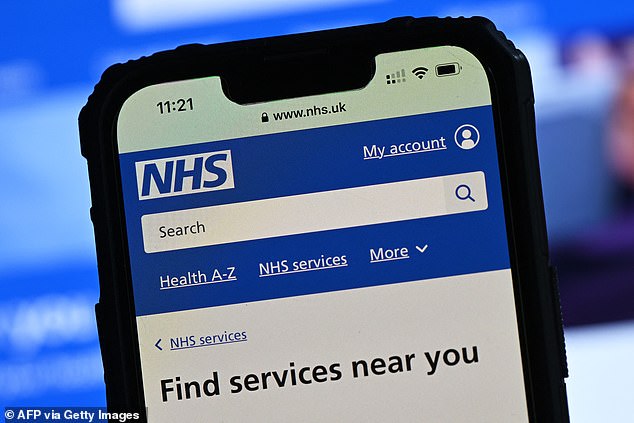 An illustration taken on July 7, 2024 shows the National Health Service (NHS) app on a mobile phone screen.