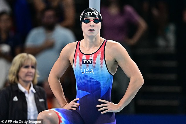 The clip shows Jordan playing hide-and-seek with a young Ledecky in a luxury box at an event.