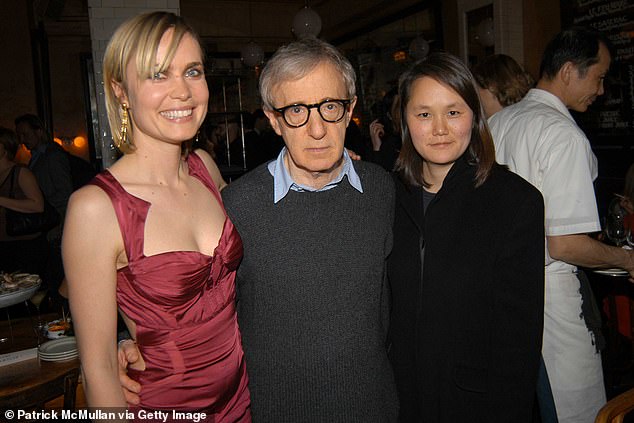 Mitchell also spoke to Stellar about working with controversial director Woody Allen on the 2004 film Melinda and Melinda. Pictured are Radha, Woody and Soon-Yi Previn