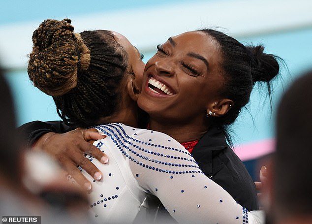 Biles narrowly edged out the Brazilian athlete to add another medal to her growing collection