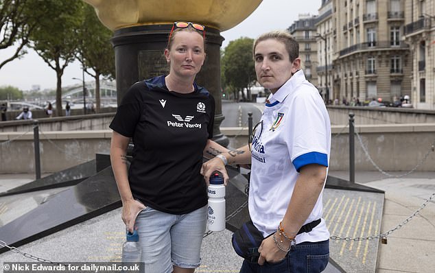 Kathy Rapley, 43, and her wife Neysha, 33, travelled to Paris from Aberdeen for the Olympics and made a detour to remember Diana at the place where she died.