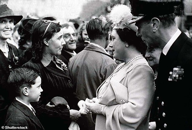 During World War II, Adolf Hitler said the Queen Mother was the most dangerous woman in Europe. Above: The royal couple speak to war-weary Britons in 1945