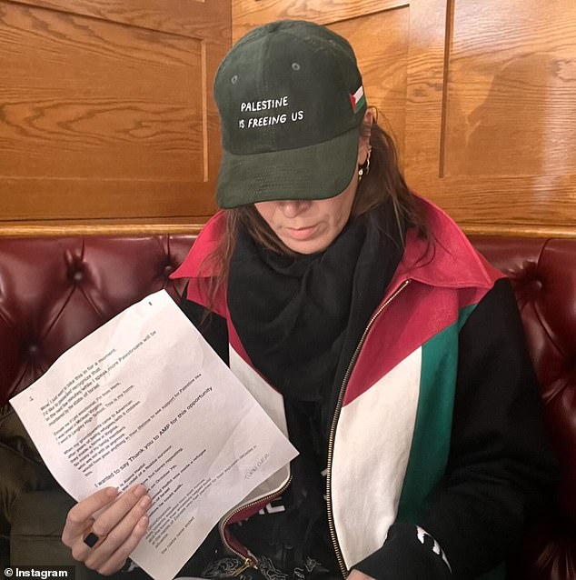 The 40-year-old spends much of her time supporting the Palestinian cause and has even joined a Palestinian film company called Watermelon Pictures.