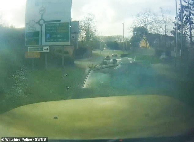 A cloud of smoke can be seen billowing from the front of the two vehicles as the man repeatedly asks his passenger, who is clearly shaken by the incident: 