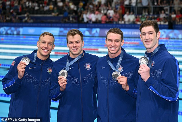 That left the United States settling for silver on the final night of swimming at the Paris Olympics.