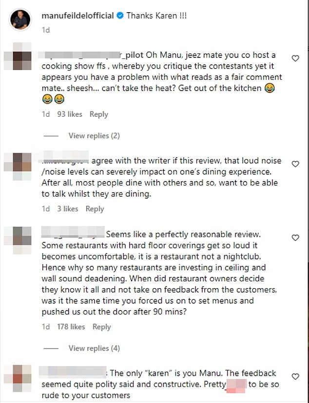 However, fans were quick to turn on the chef in the comments section of his post.