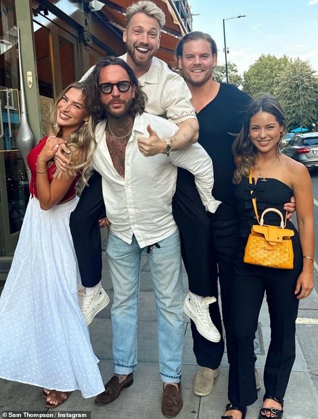 On Friday, for Sam's birthday, his best friend Pete Wicks was also present at the festivities.