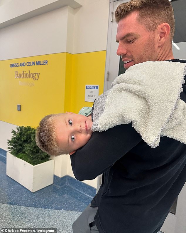 The Los Angeles Dodgers star was photographed taking his son out of the hospital on Sunday.