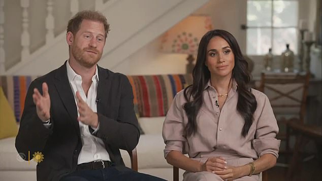 Prince Harry and his wife Meghan spoke about child safety online during an interview on CBS News Sunday Morning (pictured)