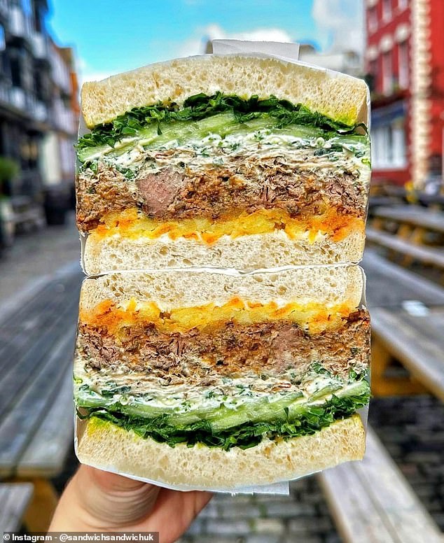 Sandwich Sandwich posts potential menu additions on the company's Instagram account and asks users to comment. One example is the Mediterranean Lamb (pictured), which includes shredded lamb shank, mint-whipped feta, crispy potato rösti, cucumber salad and chopped mint.