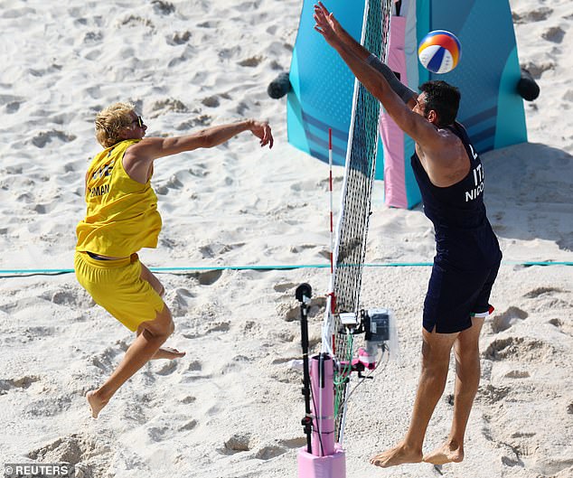 Sweden's David Ahman in action against Italy's Paolo Nicolai pictured during a men's match last week.