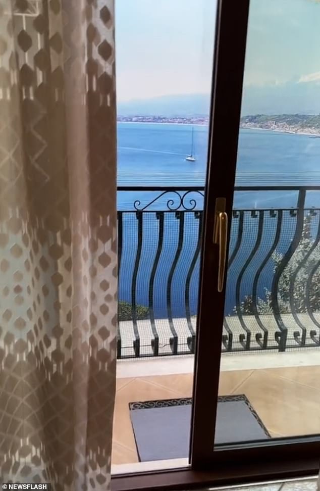 In a separate but similar incident, influencer Clarisa Murgia's balcony appeared to offer deceptively stunning sea views.