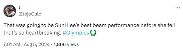 1722859974 772 Suni Lee leaves fans heartbroken as US gymnast FALLS off