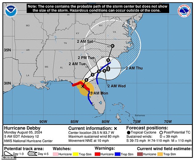 Most forecasters agree the storm will continue to batter the Sunshine State before heading northeast through Georgia, the Carolinas and Virginia.