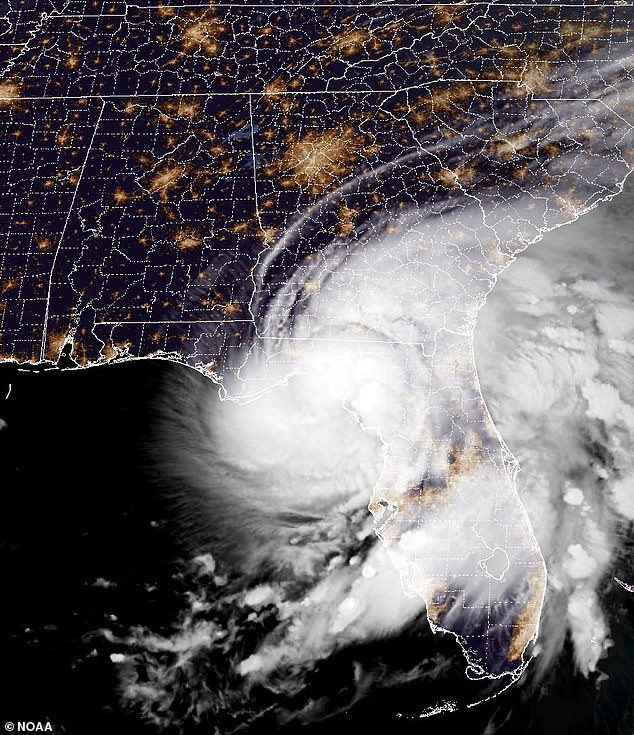 The 80 mph Category 1 storm made landfall in Florida's Big Bend region Monday morning, leaving more than 220,000 homes without power across the region.