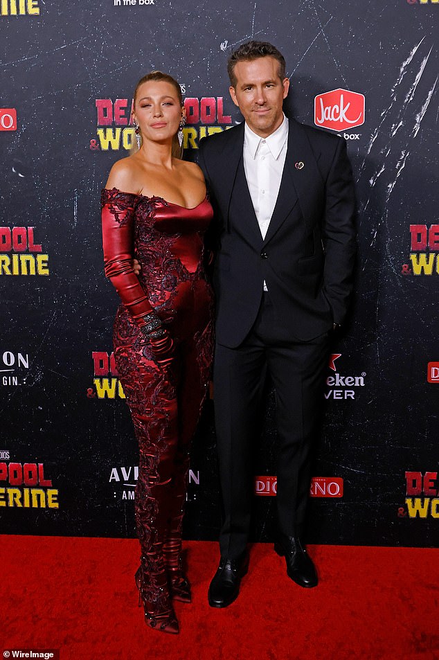 Lively and husband Ryan Reynolds were photographed at the Deadpool premiere in New York City on July 22.