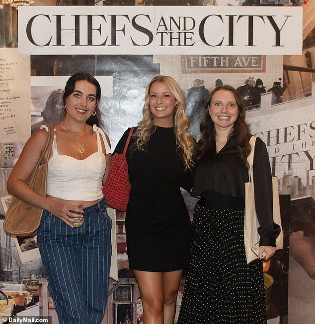 DailyMail.com secured an invitation to the star-studded screening of the series, titled Chefs and The City, and saw fans flocking to take pictures in front of the stunning backdrop.