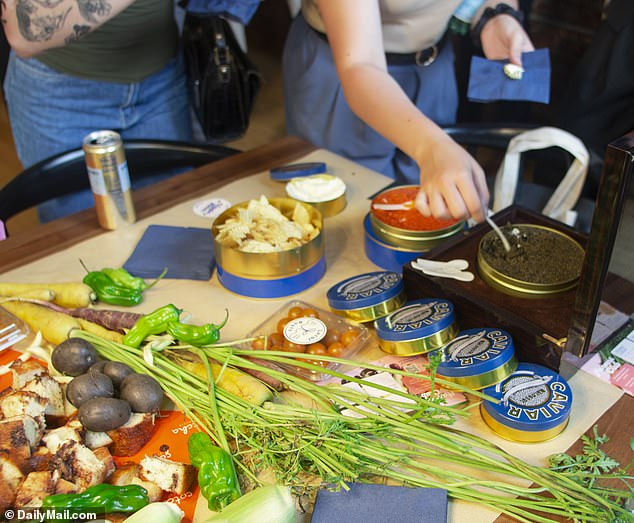 Guests also enjoyed Filip Caviar, which sells for a whopping $285, along with other savory bites.