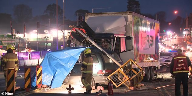 The intersection of Manningham and Bulleen streets was closed for most of Monday morning following the horrific crash.