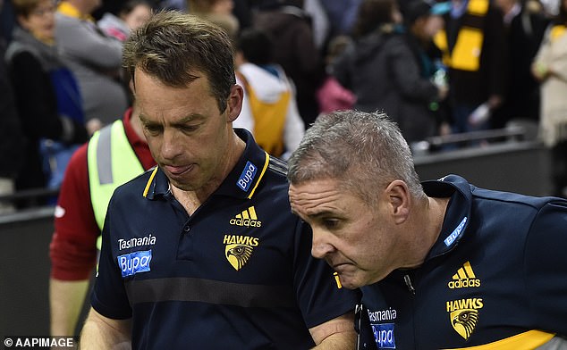 Alastair Clarkson (left), Chris Fagan (right) and Jason Burt deny the allegations against them