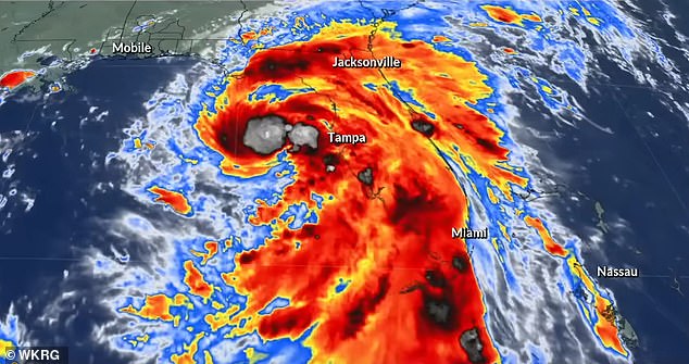 Hurricane Debby is forecast to move through 10 US states after making landfall in Florida, according to a terrifying model