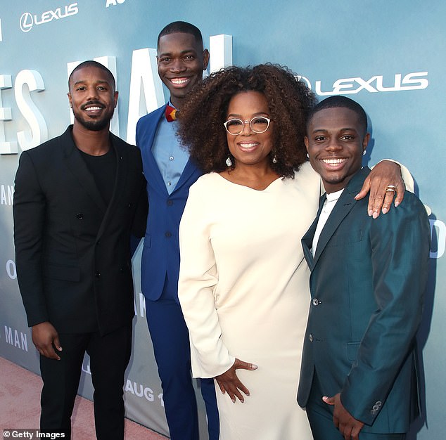 McDowell is best known for playing David on OWN's David Makes Man; he is pictured with executive producers Oprah Winfrey, Michael B. Jordan and Tarell Alvin McCraney at the 2019 premiere.